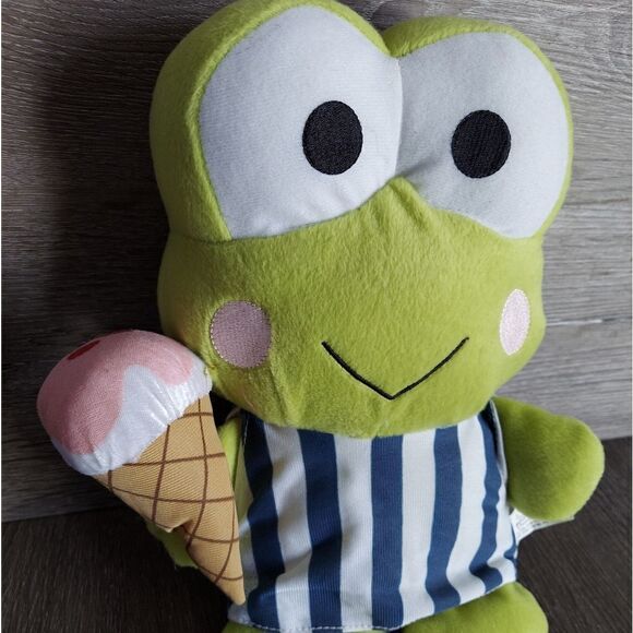 Sanrio Keroppi Frog with Ice Cream Stuffed Animal 🐸🍦 11" - Picture 2 of 7